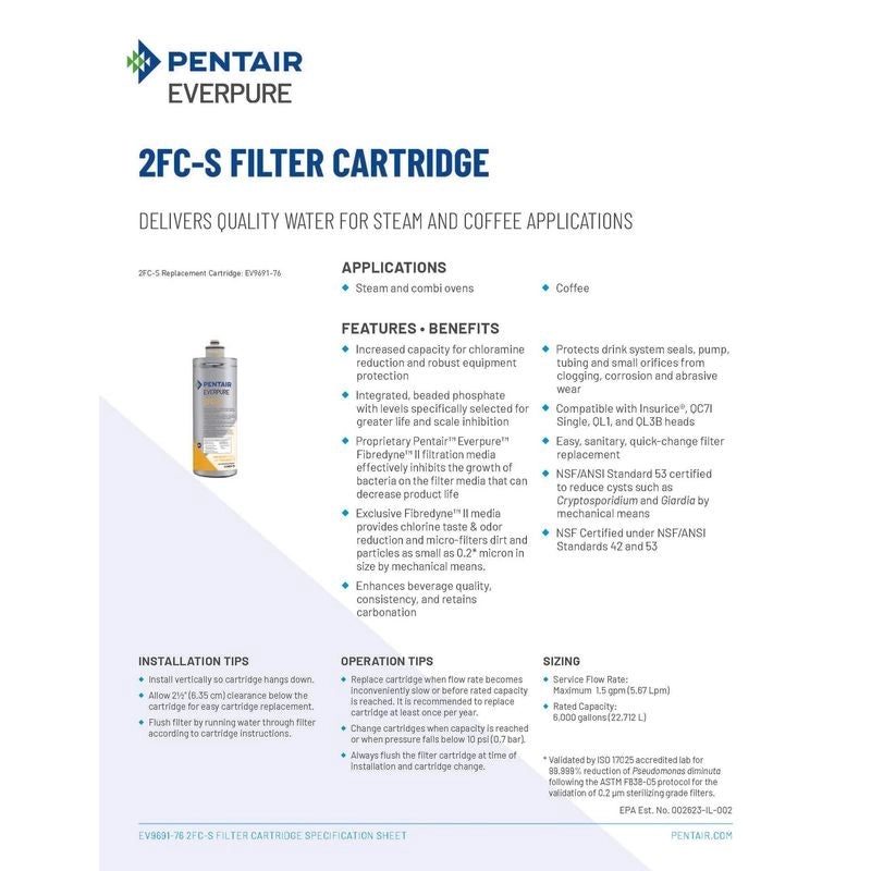 Everpure 2FC-S Filter 愛惠浦2FC-S濾芯 無紙盒膠膜密封包裝 中國版 美國製造 平行進口