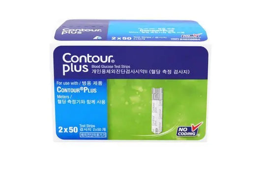 Contour Plus 血糖試紙 1盒 共100張  2027年5月31日到期 包裝盒上貼有簡體中文標籤 平行進口