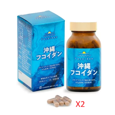 日本金秀生物株式會社 - 沖繩褐藻糖膠 42g 一盒180粒  兩盒 2029年1月31日到期 平行進口